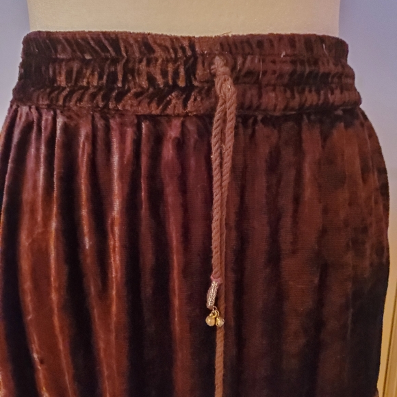 XL Long Velvet Dark Brown Skirt 3' Long Drawstring Waist 💝 - Picture 3 of 8